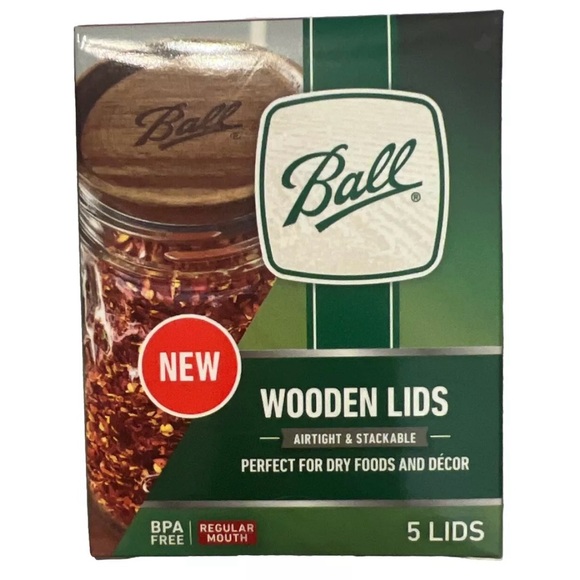 Ball Wooden Lids for Regular Mouth Mason Jars- BRAND NEW IN BOX, Acacia Wood - Picture 4 of 6
